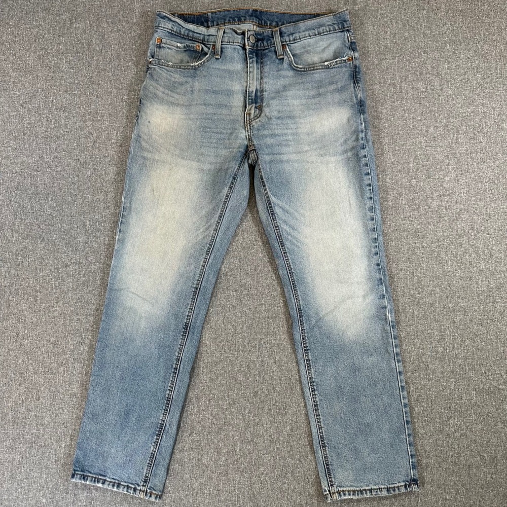 Levi's Jeans Mens 34x32 541 Athletic Taper Light Wash Blue Denim Distressed